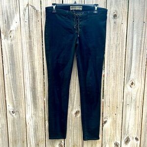 ♣️♠️♣️ J BRANDUARTE BLACK SKINNY JEANS WITH LEATHER TIE CLOSURE SIZE 29 NWOT ♣️